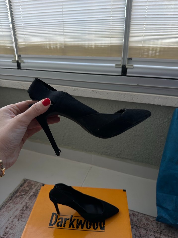 Siyah Tokalı Stiletto Topuklu Kadın Ayakkabı - Görsel 2