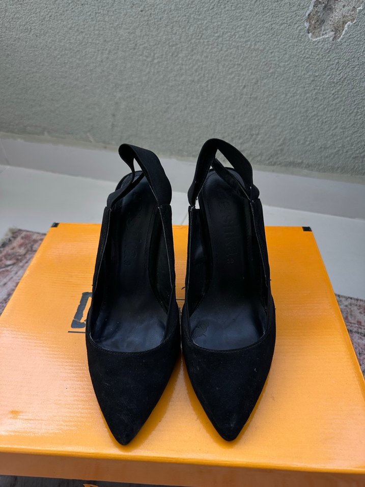 Siyah Tokalı Stiletto Topuklu Kadın Ayakkabı - Görsel 5