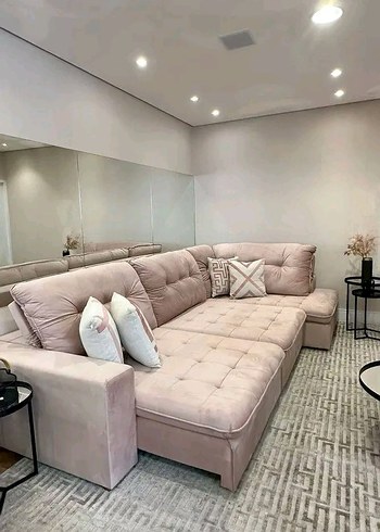 Pastel Pembe Modern Kanepe Örtüsü