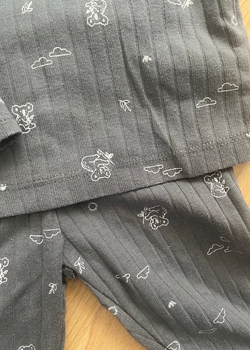 6 Ay Beden Carters Gri Uzun Kollu Bebek Takımı Denim Düğmeli