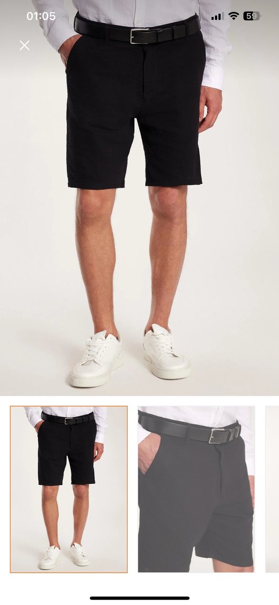 Siyah Erkek Rahat kesim yandan cepli şort - Görsel 2