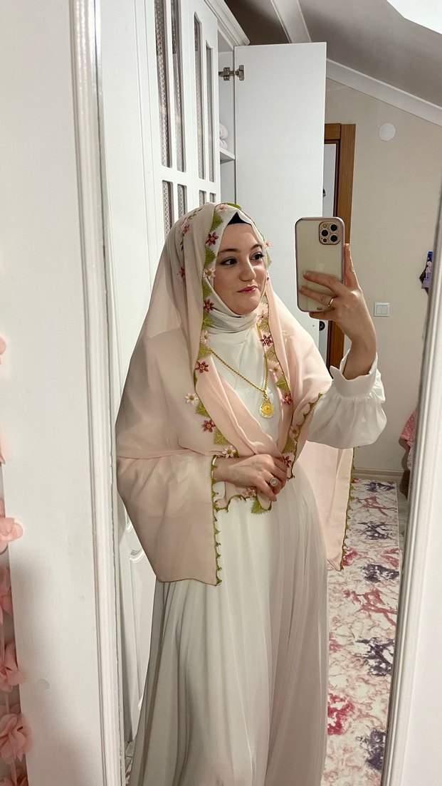 Tesettür beyaz nikah elbisesi - Görsel 2