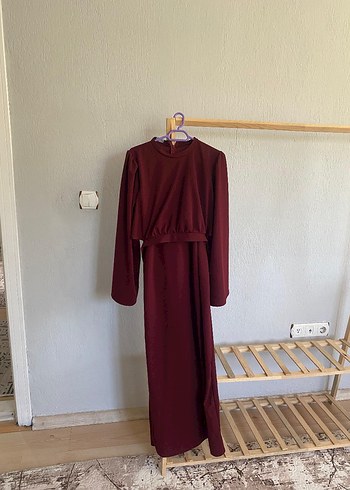 m Beden Bordo Kadın Fitted Elbise