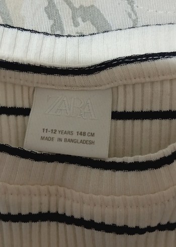 Kız Çocuk Beyaz Zebra Desenli Fırfırlı Tişört - Görsel 2