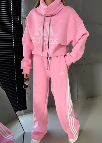 Adidas Pembe Boğazlı Kadın Eşofman Üstü