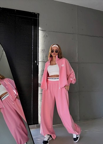 Pembe Loose Fit Kadın Eşofman Altı