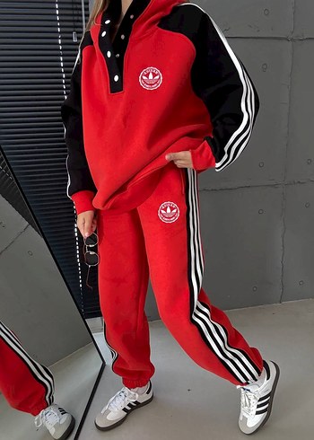 Kırmızı Adidas Kadın Eşofman Altı