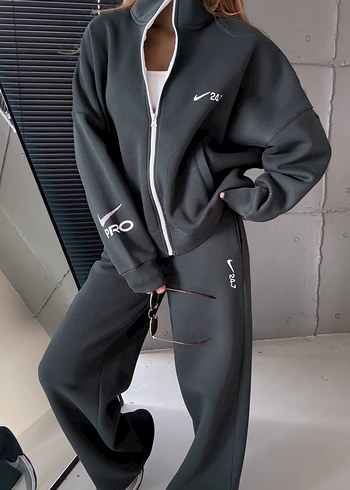 Nike Nike Yırtmaçlı Füme Kalın Eşofman Altı
