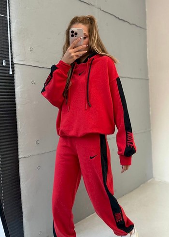 Nike Nike Kırmızı Siyah Şeritli Eşofman Altı