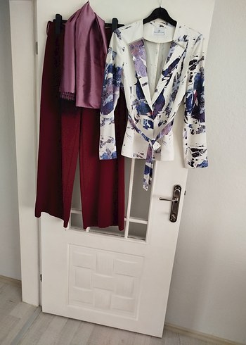 38 Beden Kadın Uzun Kol Desenli Şal Yaka Blazer