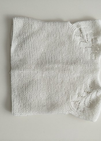 Ayıcıklı Çocuk Beyaz Örme Yelek - Görsel 2