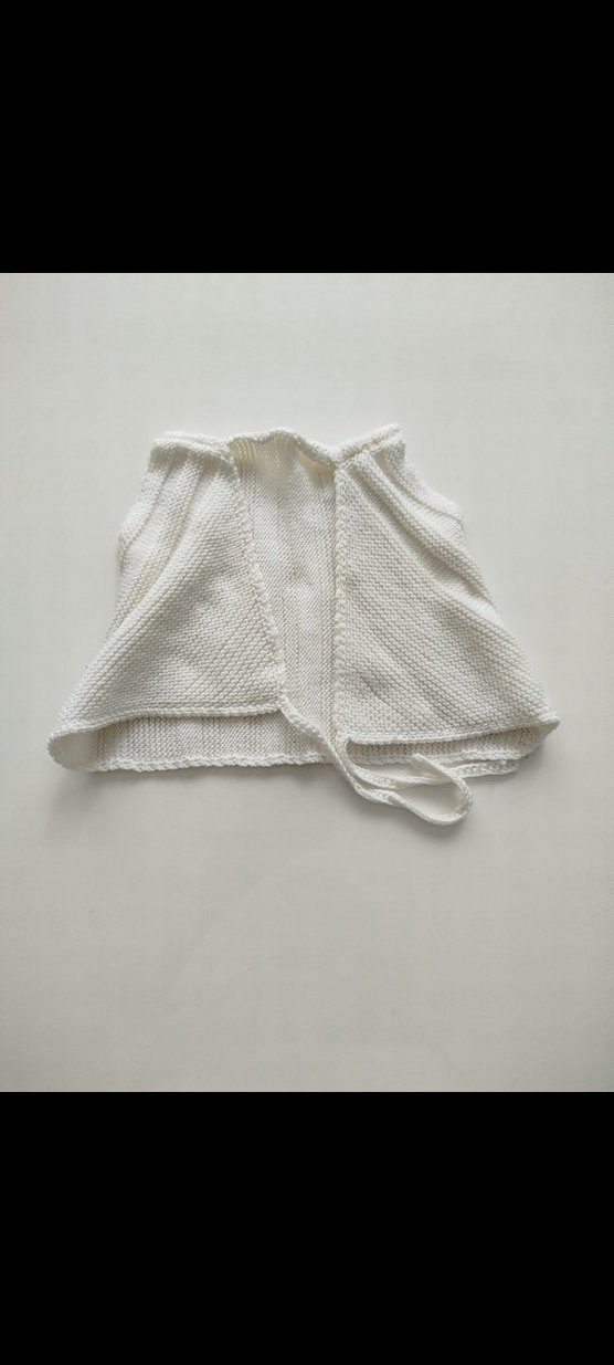 Örme Beyaz Bebek Zıbın Yelek - Görsel 3