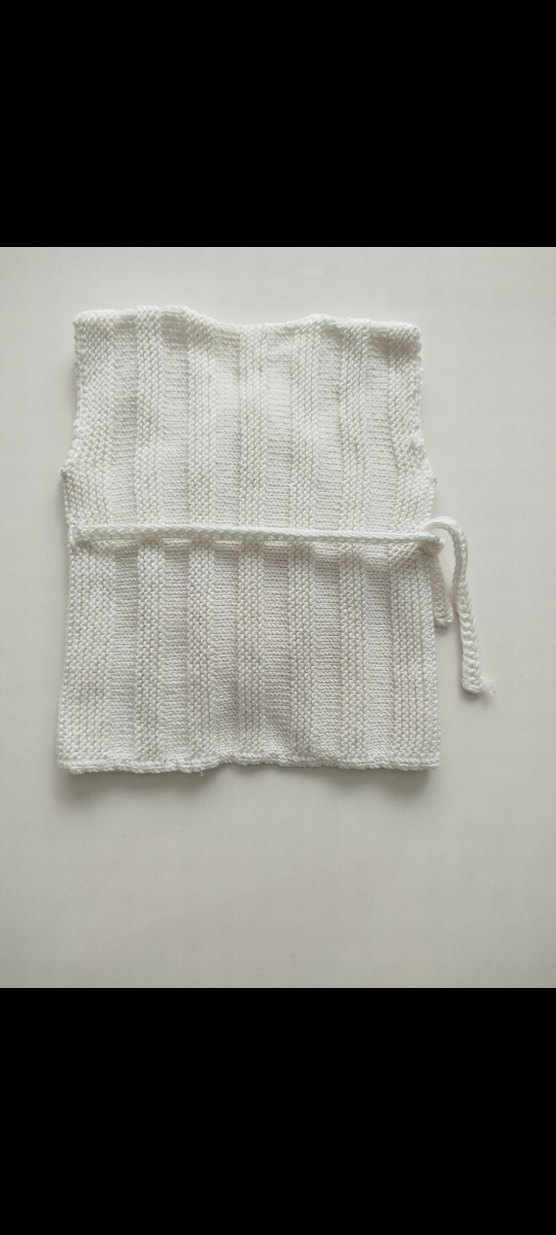 Örme Beyaz Bebek Zıbın Yelek - Görsel 4