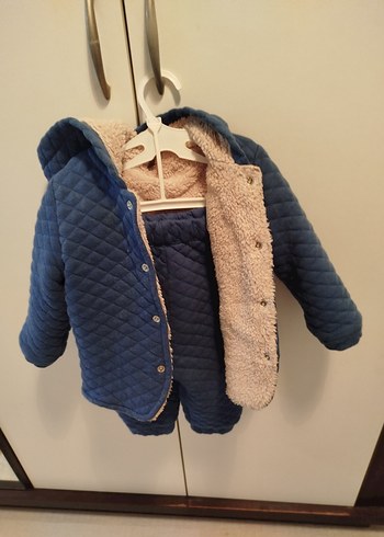 Koyu Mavi Erkek Bebek Montu 2liTakım - Görsel 2