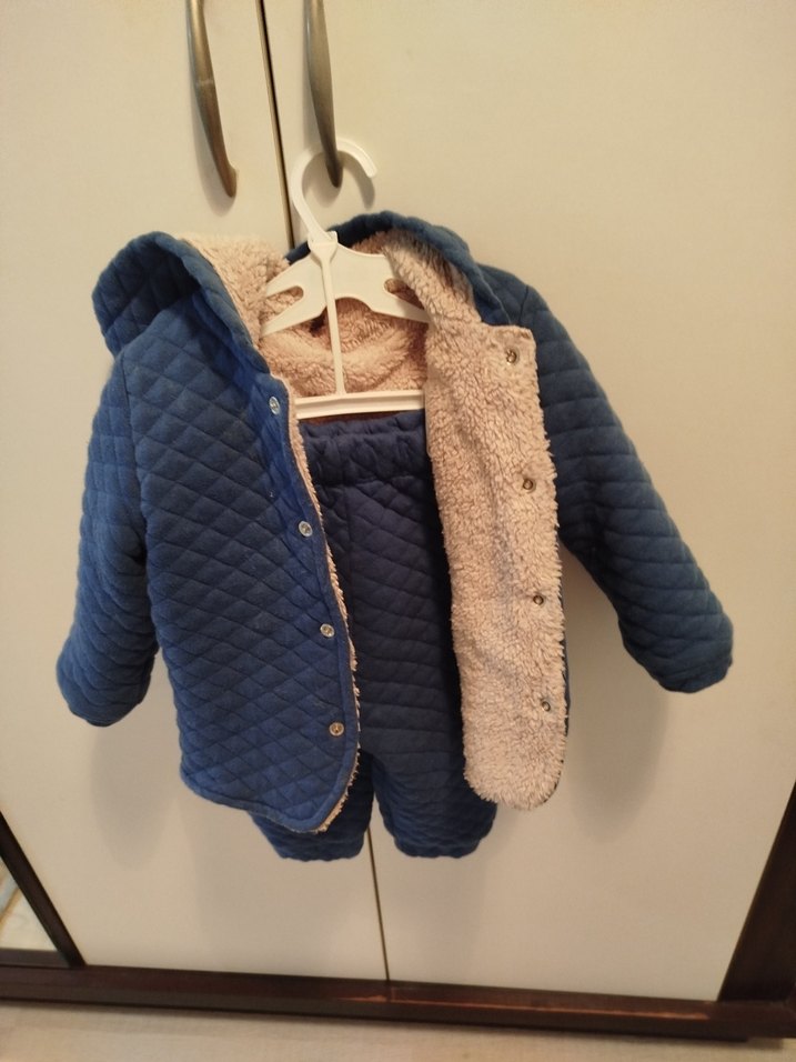 Koyu Mavi Erkek Bebek Montu 2liTakım - Görsel 2