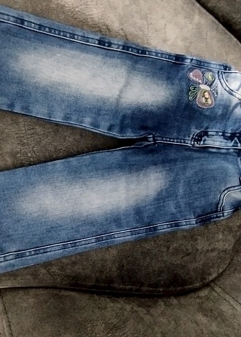 Kız Çocuk Mavi  Denim 2li Takım - Görsel 6