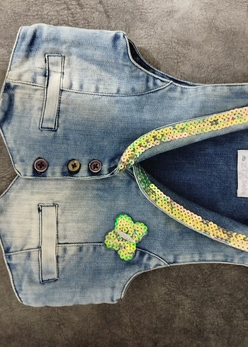 Kız Çocuk Mavi  Denim 2li Takım - Görsel 5