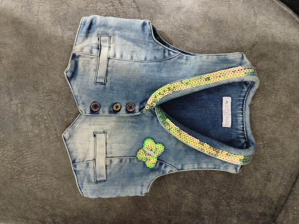 Kız Çocuk Mavi  Denim 2li Takım - Görsel 5