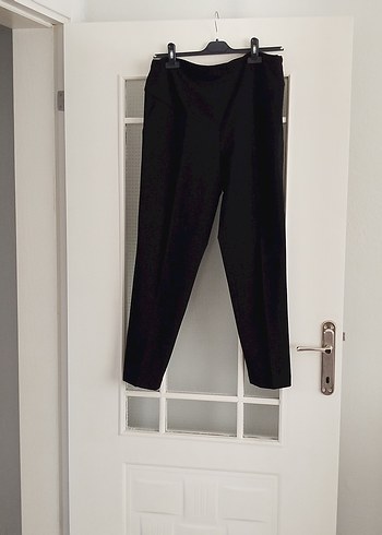 Siyah Hamile Karın Bantlı Beli Ayarlanabilir Kumaş Pantolon - Görsel 2