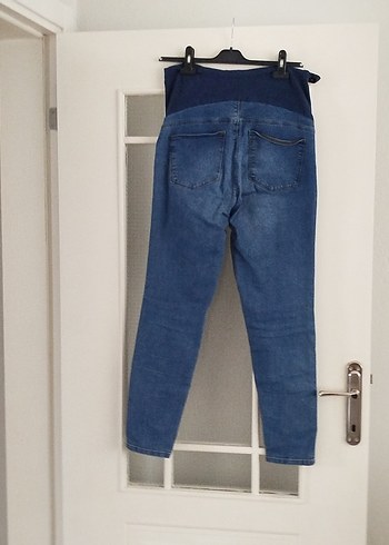 Mavi Hamile Esnek Karnı Bantlı Beli Ayarlanabilir  Kot Pantolon - Görsel 2