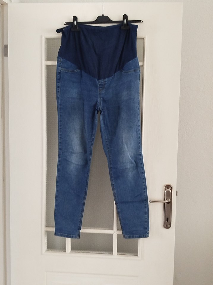 Mavi Hamile Esnek Karnı Bantlı Beli Ayarlanabilir  Kot Pantolon - Görsel 3