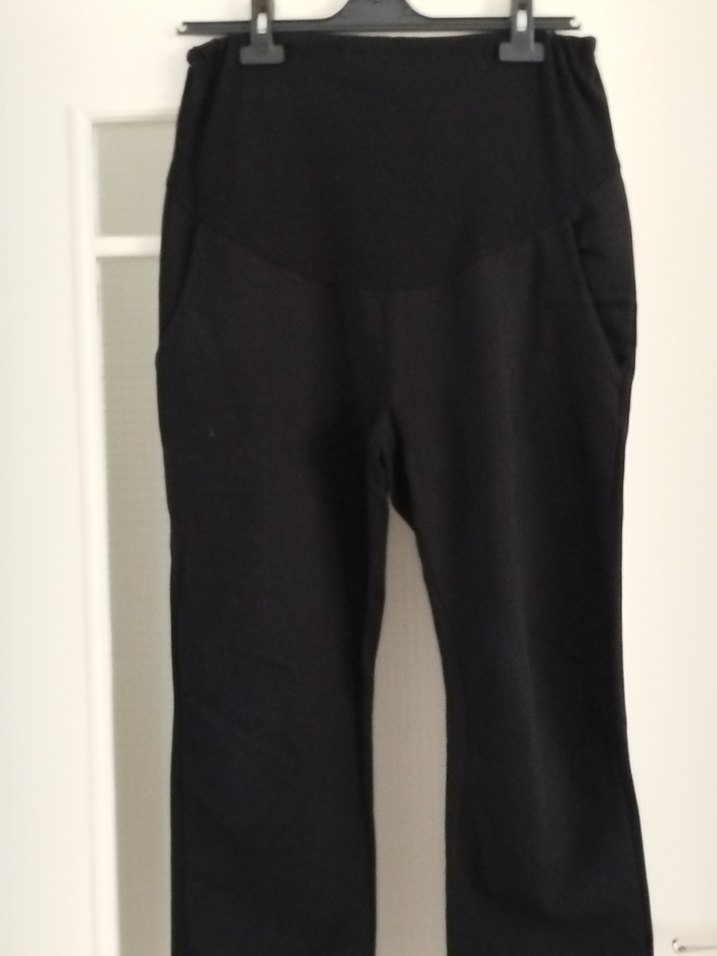 Siyah Hamile Esnek Karın Bantlı Beli Ayarlanabilir Pantolon - Görsel 4