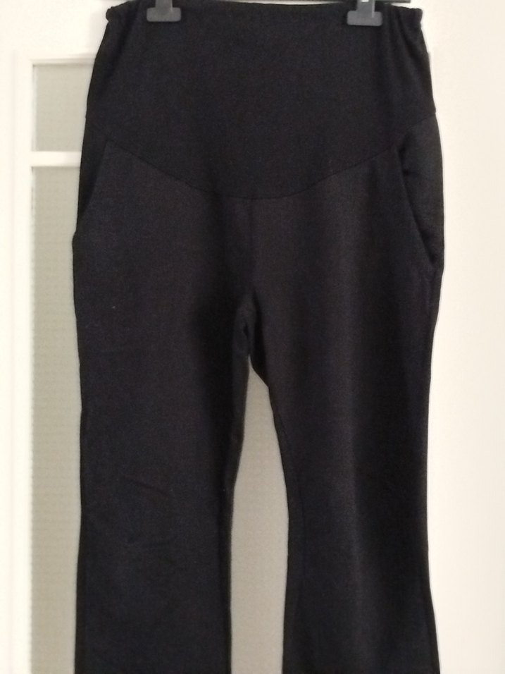 Siyah Hamile Esnek Karın Bantlı Beli Ayarlanabilir Pantolon - Görsel 5