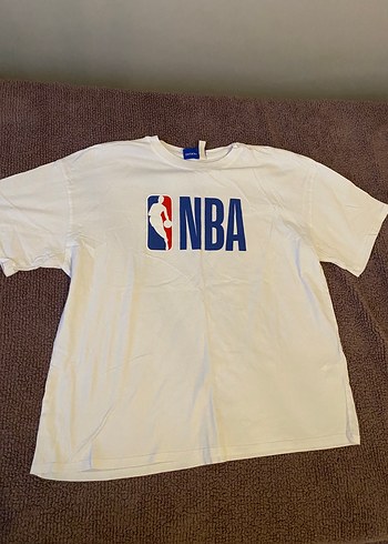 Beyaz NBA Baskılı Erkek Tişört