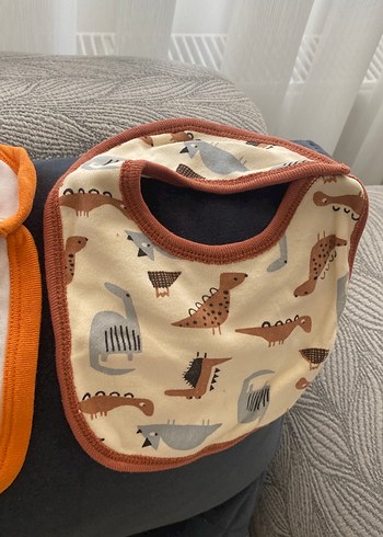 Gri Yıldız Desenli Bebek mama salya önlüğü - Görsel 11