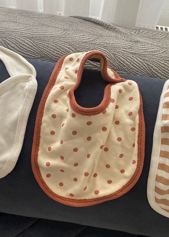 Gri Yıldız Desenli Bebek mama salya önlüğü - Görsel 8