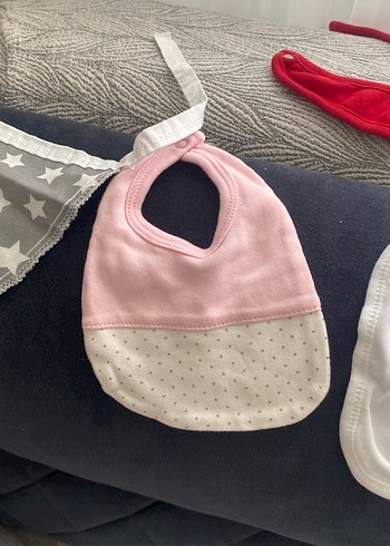 Gri Yıldız Desenli Bebek mama salya önlüğü - Görsel 2