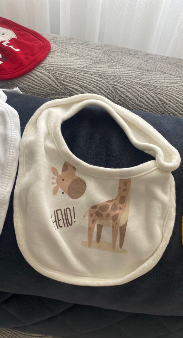 Gri Yıldız Desenli Bebek mama salya önlüğü - Görsel 5