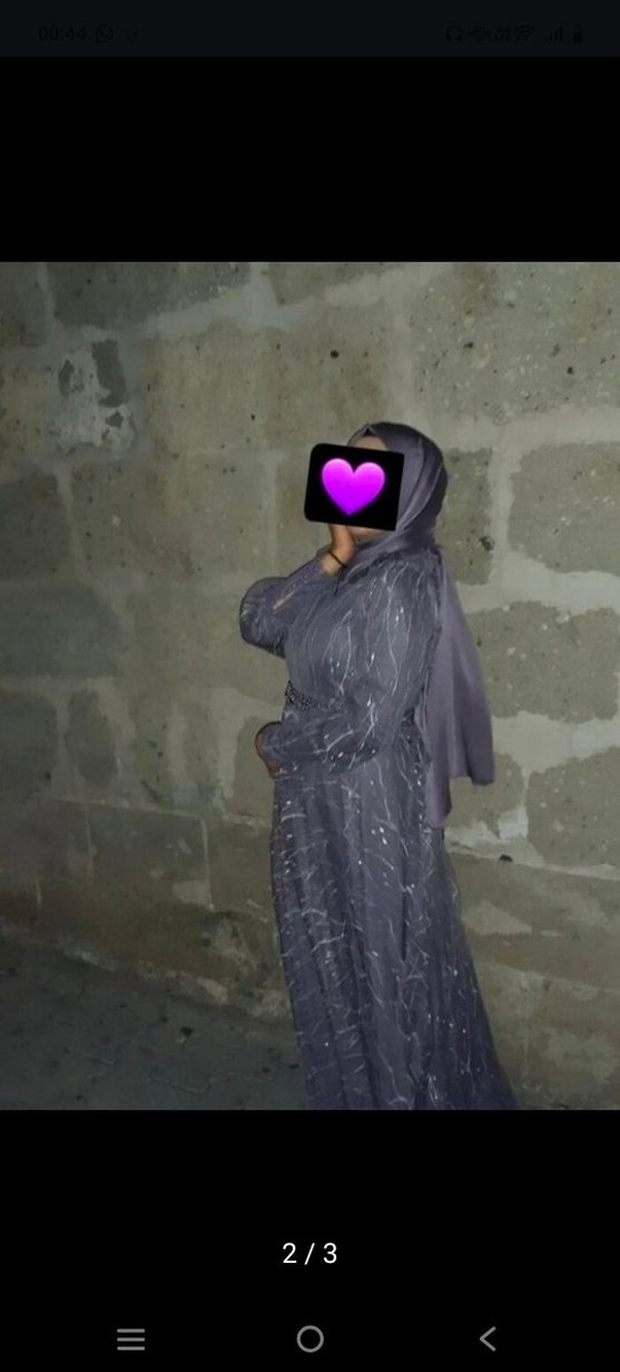 Uzun Mor Bohem Kadın Abiye Elbise - Görsel 2