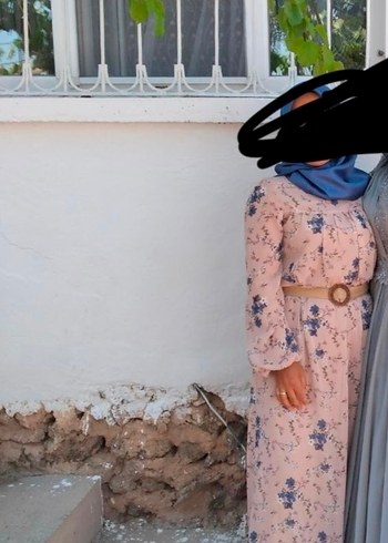 Çiçek Desenli Bej Uzun Bohem Elbise - Görsel 2