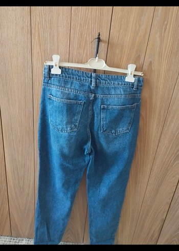 Kadın Mavi Bol Kesim Denim Jean - Görsel 2