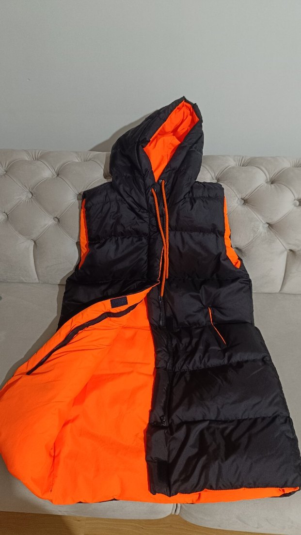 Kapüşonlu Siyah Kadın Şişme Yelek - Görsel 2