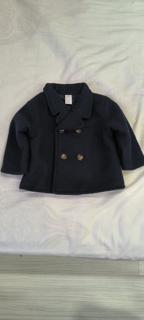 H&M Düğmeli Lacivert Erkek Çocuk Kaban - Görsel 2