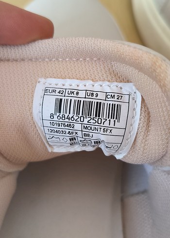 42 Beden ten rengi Renk Torex MOUNT 5FX bej erkek sneaker
