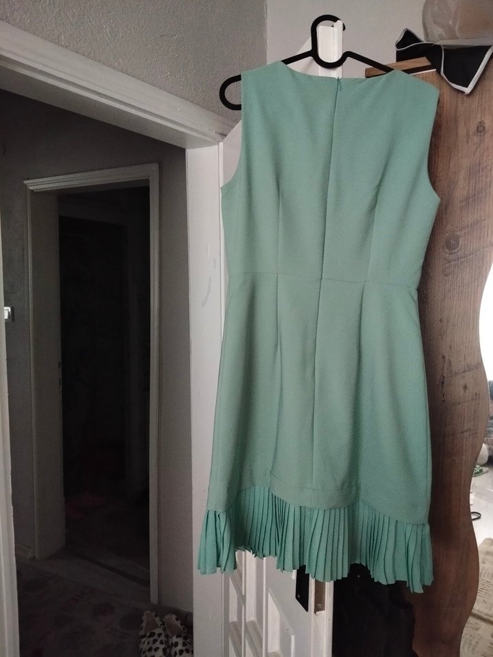 Turkuaz Midi Ofis Elbisesi - Görsel 2