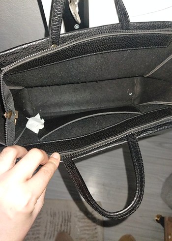 Siyah Deri Kadın Çanta - Görsel 4