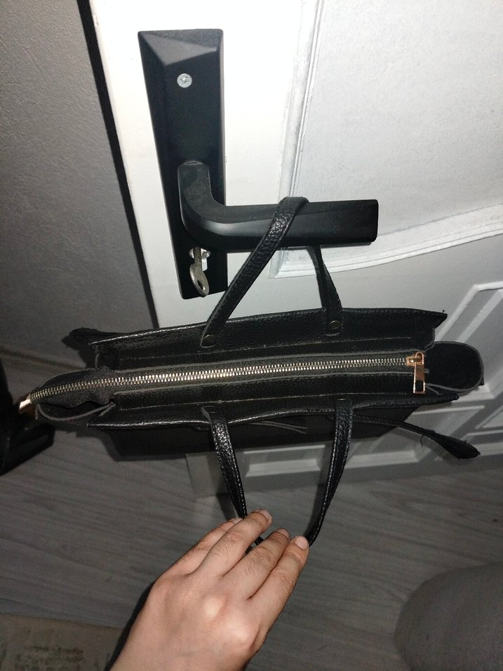 Siyah Deri Kadın Çanta - Görsel 5