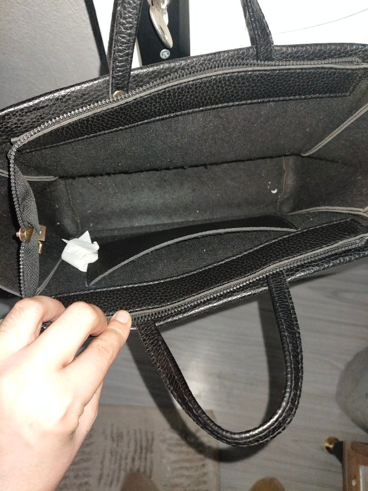 Siyah Deri Kadın Çanta - Görsel 4