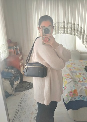 Mavi Yılan Derisi Desenli Kadın Deri Çanta - Görsel 6