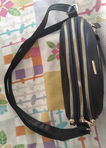 Mavi Yılan Derisi Desenli Kadın Deri Çanta - Görsel 5