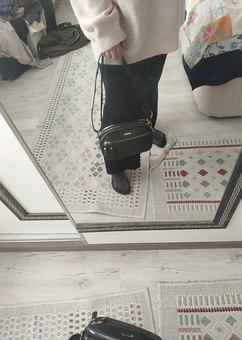 Mavi Yılan Derisi Desenli Kadın Deri Çanta - Görsel 7