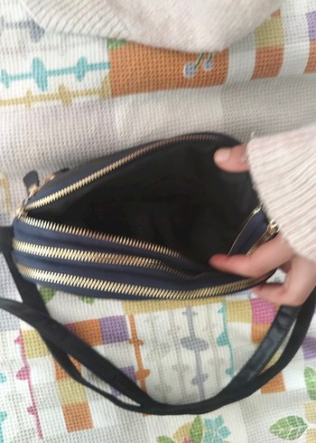 Mavi Yılan Derisi Desenli Kadın Deri Çanta - Görsel 2