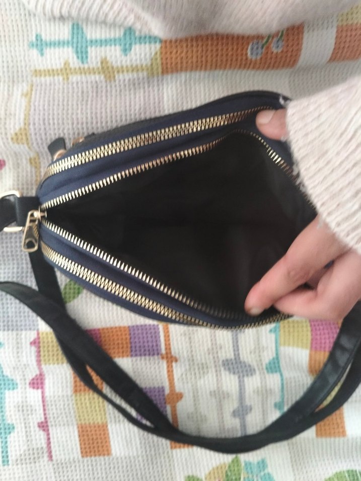 Mavi Yılan Derisi Desenli Kadın Deri Çanta - Görsel 3