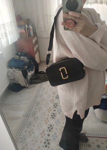 Siyah Yılan Desenli Deri Fermuarlı Kadın Çanta - Görsel 3