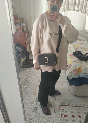 Siyah Yılan Desenli Deri Fermuarlı Kadın Çanta - Görsel 4