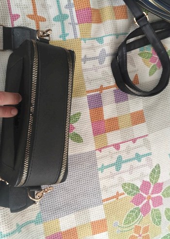 Siyah Yılan Desenli Deri Fermuarlı Kadın Çanta - Görsel 5